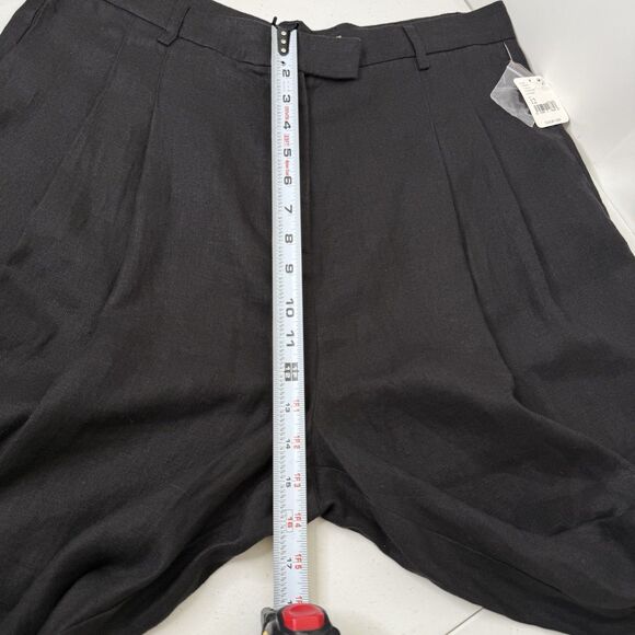 Free People LYLA 100% Linen Trousers 12 Wide Leg Pleated Pintuck Capsule NWT - Picture 8 of 15